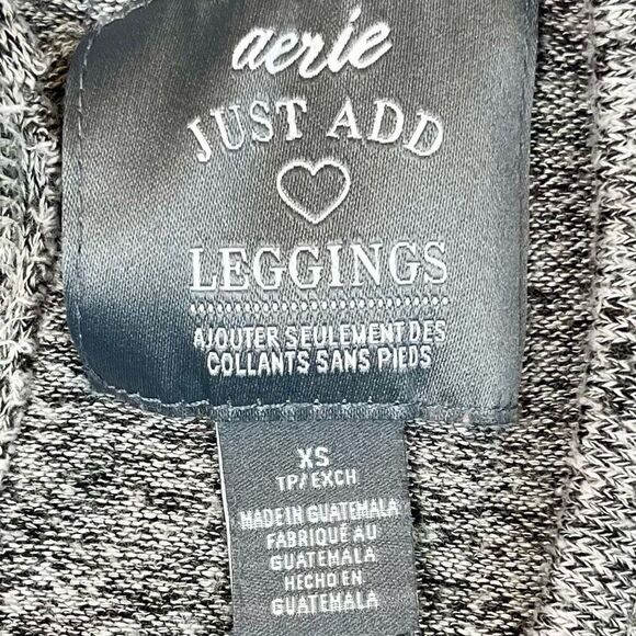 Aerie Just Add Leggings Gray Long Sleeve Open Back Sweater XS - Picture 8 of 12